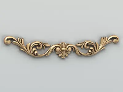 Carved decor horizontal 026 3D model