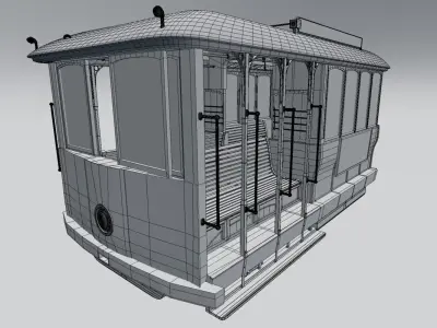 Trolley tram car 3D model