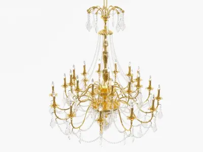Classic bronze chandelier  0002 3D model