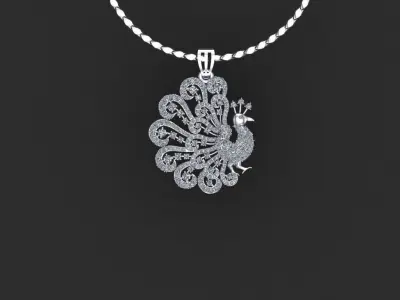 Pearl Peacock Necklace 3D print model 3D print model