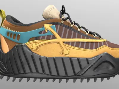 Unisex Sneakers Low-poly 3D model