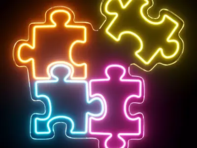Puzzle Neon Sign 3D model