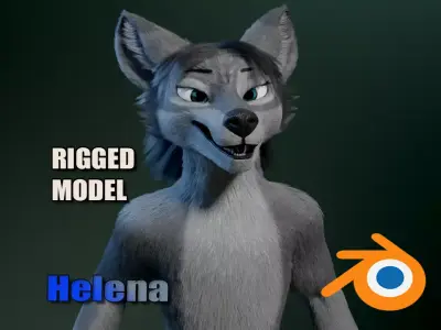 Helena Anthro Wolf 3D model