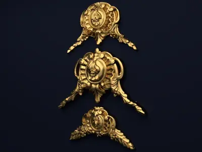 Classic decor ornament v-3D model 44 3D model