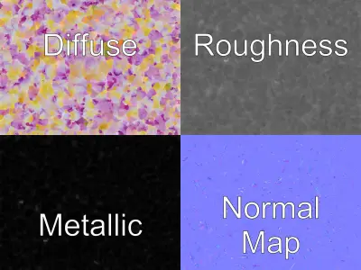 Bicolor Hyacinth Flower Gradient Petal model pack Low-poly 3D model