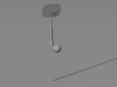Cartoon Basketball Court Low-poly 3D model