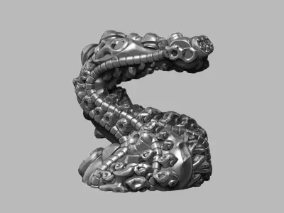 modern abstract robotic sculpture a180 3D print model