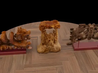 Chinese dragon carving pattern  3D model