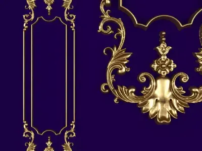 CLASSIC DETAIL golden ornate frame Free 3D model