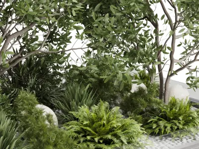 Plants Behind Galss 05 - outdoor garden set 163 Low-poly 3D model