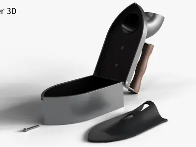Charcoal Clothes Iron Low-poly 3D model