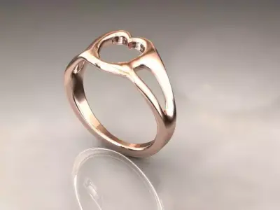 Heart ring minimal 3D print model