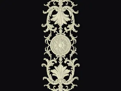 Central decor ornament for furniture 3D model 1046