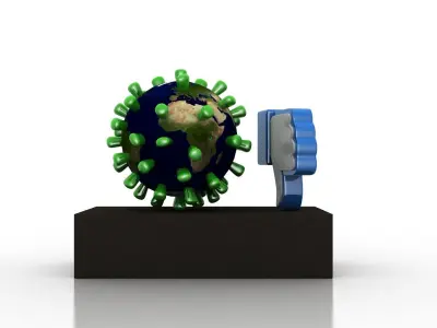 Coronavirus consequences  Low-poly 3D model