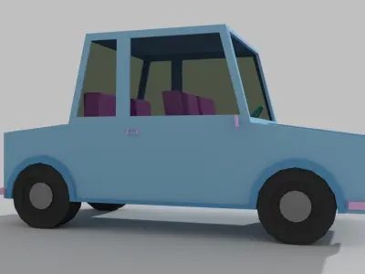 Cartoon Car Low-poly 3D model