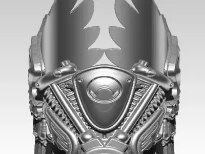 Harley Biker Wings Engine Moto Man Ring 3D print model