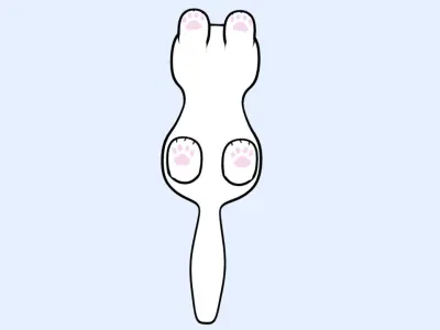 A Cat With A Toon Cell Shade Style 3D model