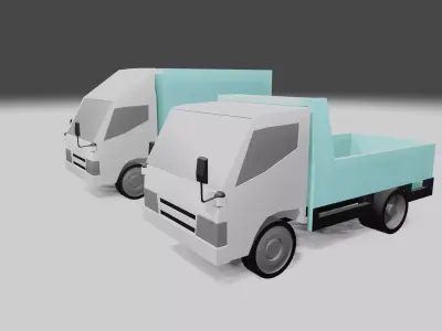 The 6 Wheels Truck Low-poly 3D model