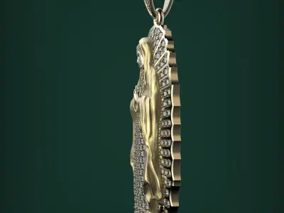 Virgin Mary Pendant 3D print model