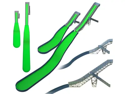 Ski Jump Small Hill Class Low-poly 3D model