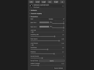 Silver Nugget Substance PBR material and textures Texture