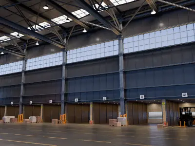 Industrial Warehouse 3D Model - blend - fbx - obj 3D model