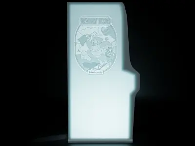Donkey Kong Arcade Cabinet with Lithophane 3D print model