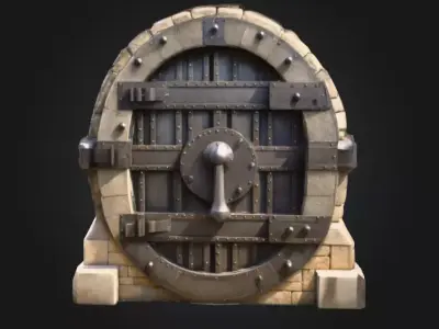 Large Medieval Bank Vault Low-poly 3D model