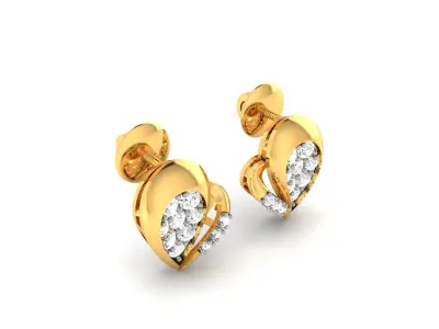 Women Heart Earring 3dm stl fbx obj Render Details 3D print model