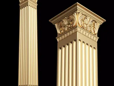 Column Capital 0502 Low-poly 3D model