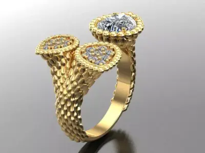 pear ring 3D print model