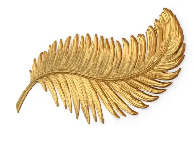 Classic feather decor ornament carved 54 3D model