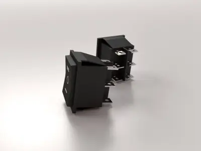 DPDT Rocker Switch 3D model