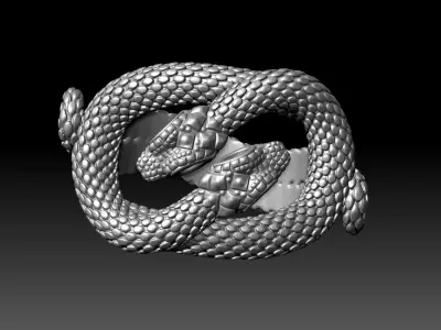 Pear Snake Ring 3D print model
