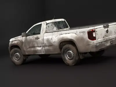VW Amarok 2024 Base Single Cab Dirt and Mud Low-poly 3D model