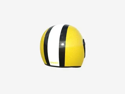 Cartoon Helmet Kart A03 Yellow - Character Design Low-poly 3D model