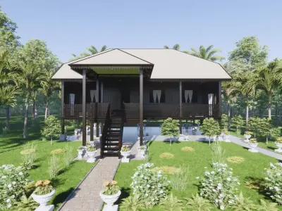Terengganu Traditional House of Malaysia 3D model