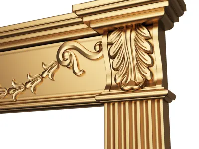 Classic Fireplace 01 Low-poly 3D model