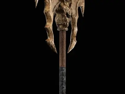 Axe skull collection-game assets Low-poly 3D model