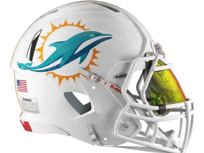 Riddell speed helmet miami dolphins 3D model