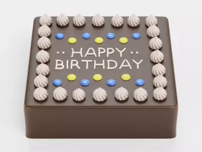 -Birthday Cake - Cake V7- 3D model