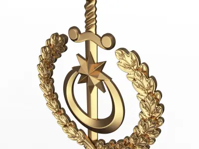 Gold Laurel of Arms 05  Low-poly 3D model