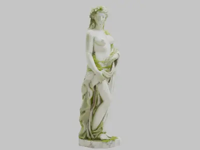 Elegant Marble Garden Statue Low-poly 3D model