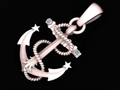 ANCHOR PENDANT 3D PRINTABLE MODEL 3D print model