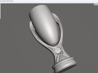 Europian super cup football trophy award 3D print model