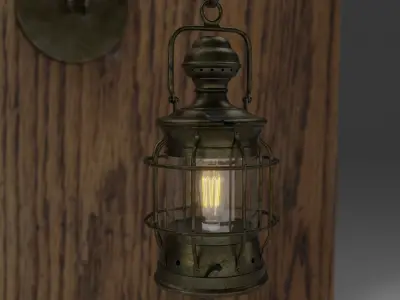 Old Incandescent Lamp Torch Free low-poly 3D model