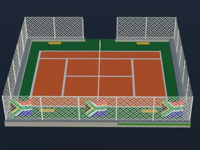 Tennis Court - South Africa Low-poly 3D model