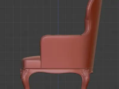 Arm chair classik Low-poly 3D model