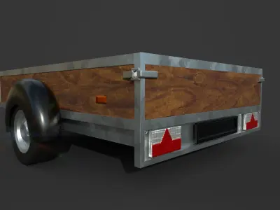 Car Utility trailer Free low-poly 3D model