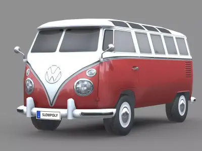 VW Transporter 1950 Low-poly 3D model